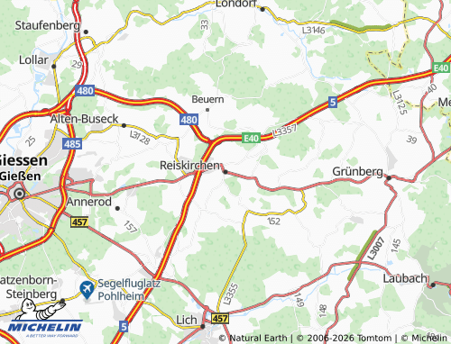MICHELIN Reiskirchen map - ViaMichelin