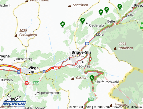 Mappa MICHELIN Naters - ViaMichelin