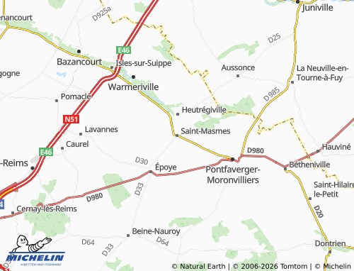Mapa MICHELIN Saint-Masmes - ViaMichelin