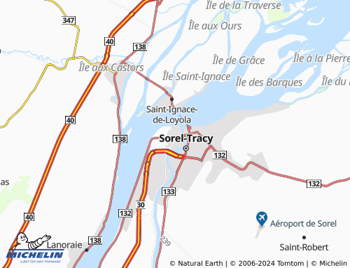 Mappa MICHELIN Saint-Joseph-de-Sorel - ViaMichelin