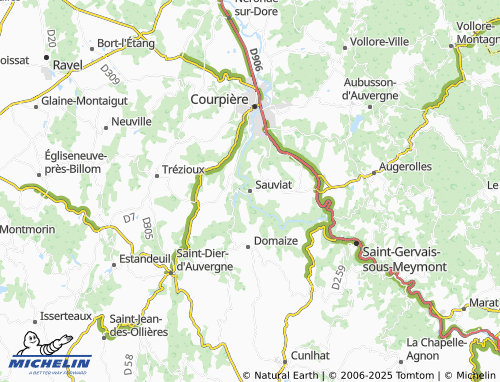 MICHELIN Sauviat map - ViaMichelin