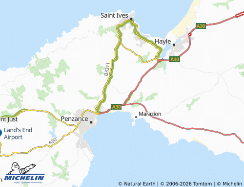 Carte MICHELIN Ludgvan - ViaMichelin