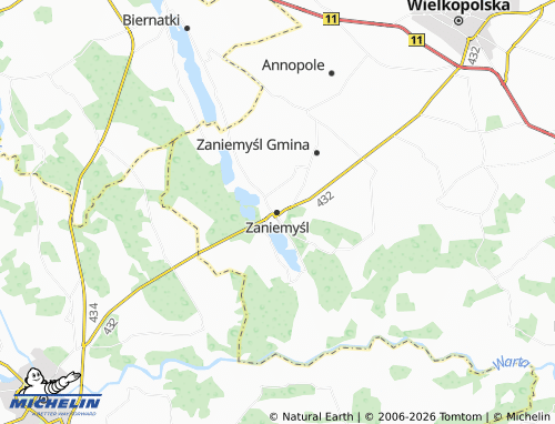 MICHELIN Zaniemyśl map - ViaMichelin