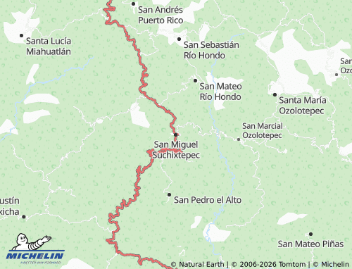 Kaart MICHELIN San Miguel Suchixtepec - ViaMichelin