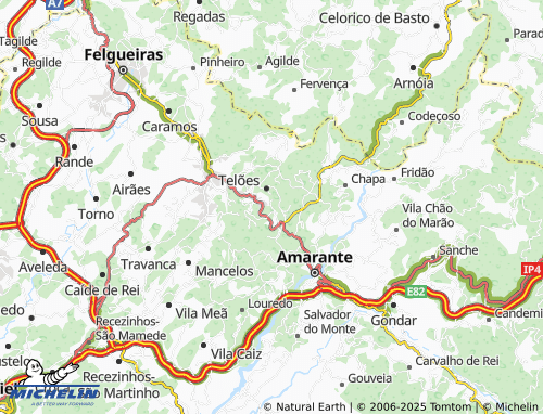 Carte MICHELIN Ribeiro de Telões - ViaMichelin