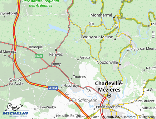 Mapa MICHELIN Arreux - ViaMichelin