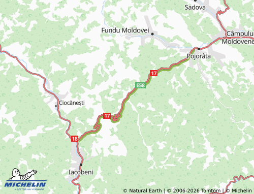 Mapa MICHELIN Valea Putnei - ViaMichelin