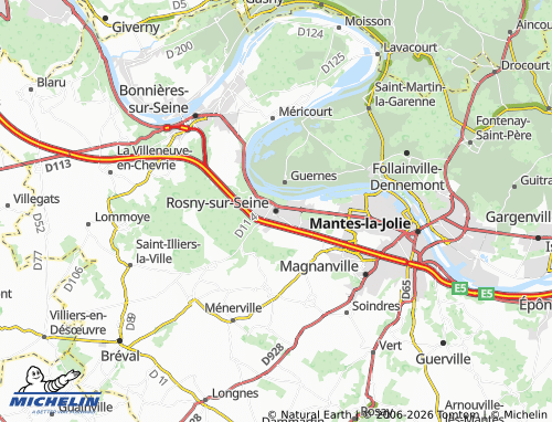 MICHELIN Rosny-sur-Seine map - ViaMichelin