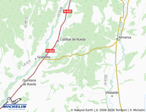 MICHELIN-Landkarte Llamas de Rueda - ViaMichelin