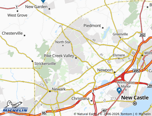 Mapa MICHELIN Pike Creek Valley - ViaMichelin