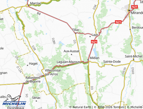 Mappa MICHELIN Aux-Aussat - ViaMichelin
