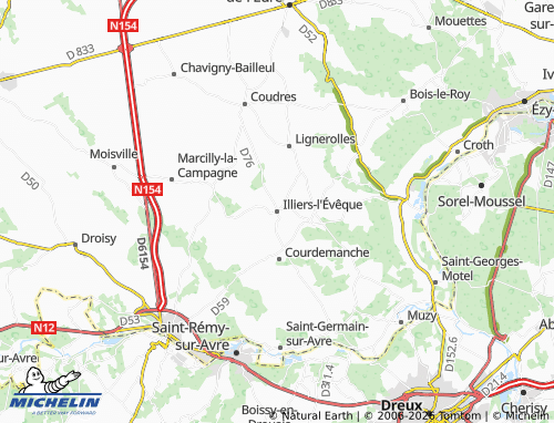 MICHELIN Illiers-l'Évêque map - ViaMichelin