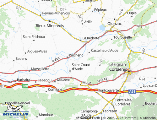 Kaart MICHELIN Roquecourbe-Minervois - ViaMichelin