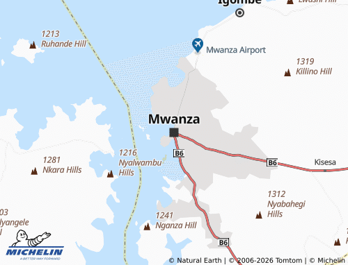 MICHELIN-Landkarte Mwanza - ViaMichelin