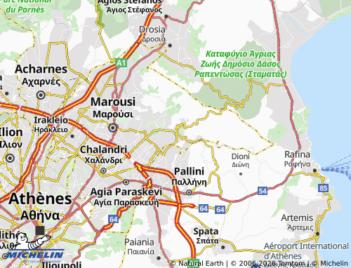 MICHELIN Penteli map - ViaMichelin