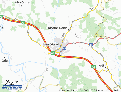 Mapa MICHELIN Ivanić-Grad - ViaMichelin