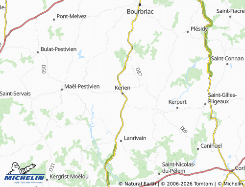 MICHELIN Kerien map - ViaMichelin