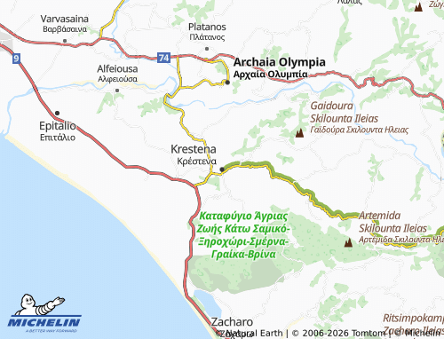 Carte MICHELIN Krestena - ViaMichelin