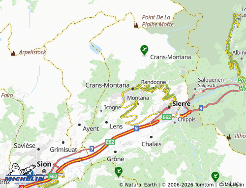 Mappa MICHELIN Crans-sur-Sierre - ViaMichelin