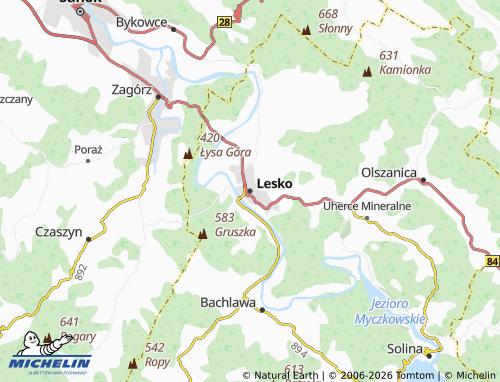 MICHELIN Lesko map - ViaMichelin