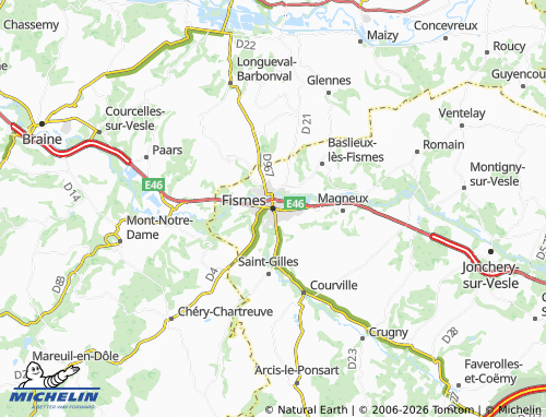 Mapa MICHELIN Fismes - ViaMichelin