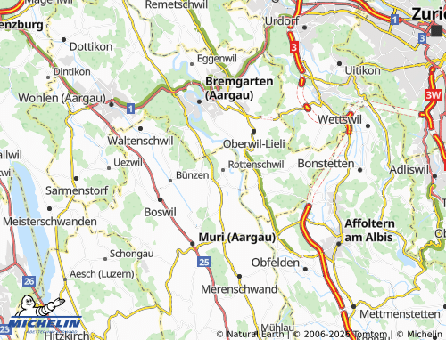 MICHELIN-Landkarte Rottenschwil - ViaMichelin