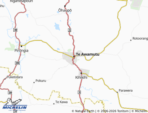 Mapa MICHELIN Te Awamutu - ViaMichelin
