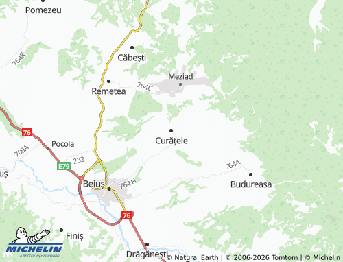 MICHELIN Curățele map - ViaMichelin