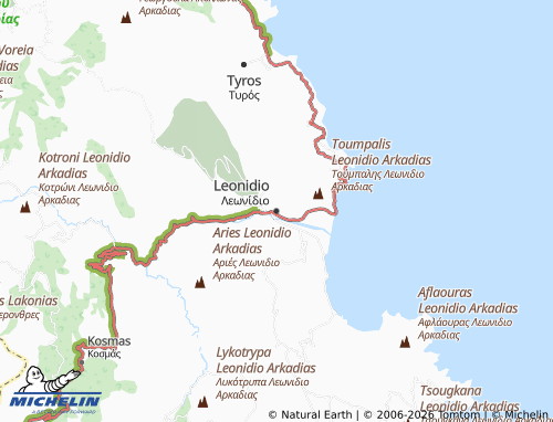 MICHELIN Leonidio map - ViaMichelin