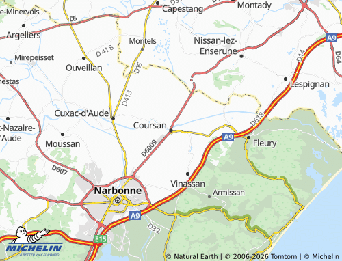 MICHELIN Coursan map - ViaMichelin
