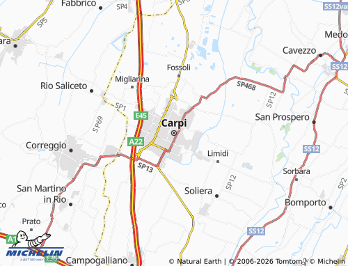Mappa MICHELIN Carpi - ViaMichelin
