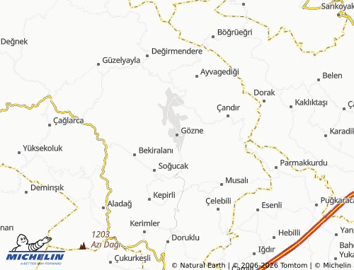Mappa MICHELIN Gözne - ViaMichelin