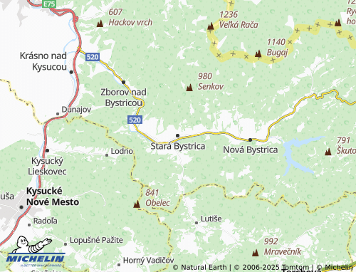 MICHELIN Stará Bystrica map - ViaMichelin