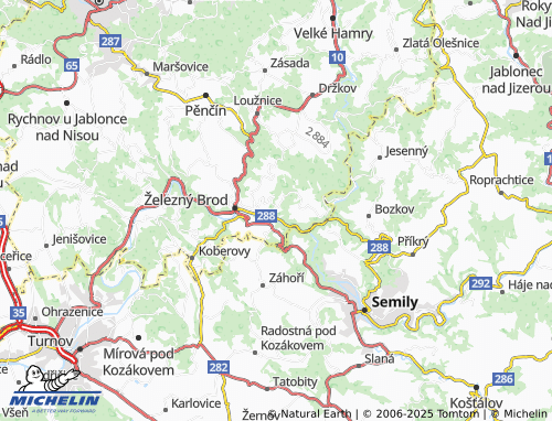 MICHELIN Malá Horka map - ViaMichelin