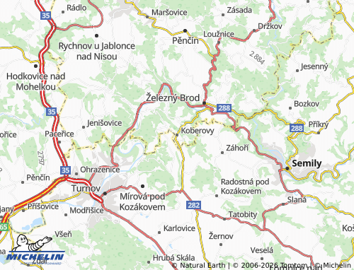 Mapa MICHELIN Koberovy - ViaMichelin