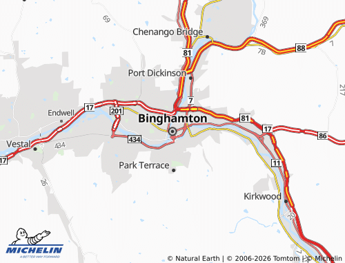 Mapa MICHELIN Binghamton - ViaMichelin
