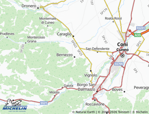 Mappa MICHELIN Bernezzo - ViaMichelin