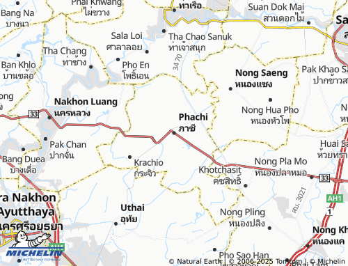 MICHELIN Phachi map - ViaMichelin
