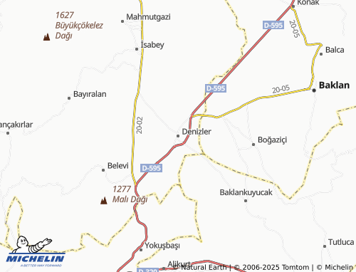 MICHELIN Denizler map - ViaMichelin