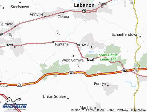 Kaart MICHELIN West Cornwall - ViaMichelin