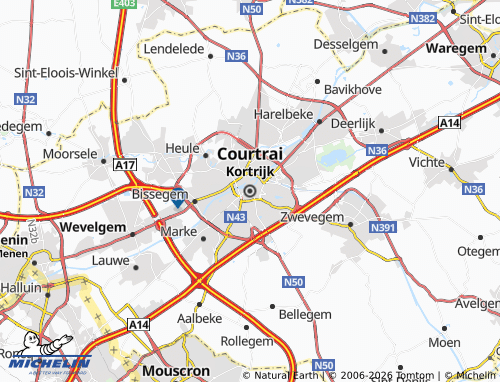 MICHELIN Kortrijk map - ViaMichelin