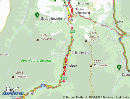 Carte MICHELIN Patzen-Fardün - ViaMichelin