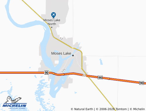 Kaart MICHELIN Moses Lake - ViaMichelin