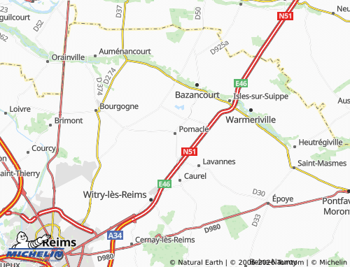 Kaart MICHELIN Pomacle - ViaMichelin