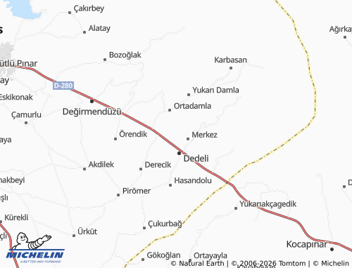 MICHELIN Değirmen map - ViaMichelin