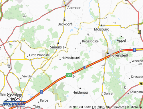 MICHELIN-Landkarte Holvede - ViaMichelin
