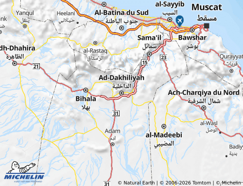 MICHELIN-Landkarte al-Dakhiliyyah - ViaMichelin