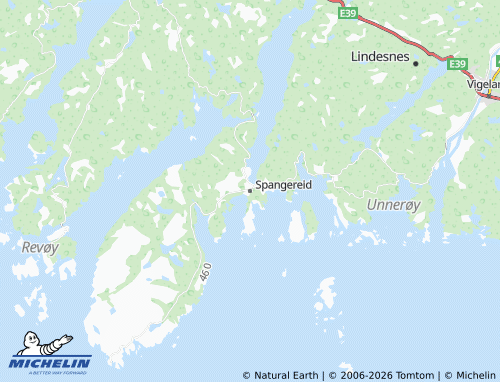 MICHELIN Spangereid map - ViaMichelin