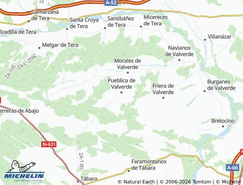 MICHELIN Pueblica de Valverde map - ViaMichelin