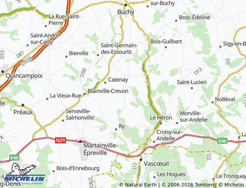 MICHELIN Saint-Aignan-sur-Ry map - ViaMichelin